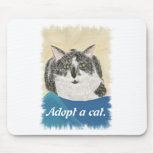 Mousepad Tuxedo Cat Adota mouses pads de promoção de gatos