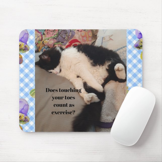 Mousepad Tuxedo Cat Engraçado Cotação Preta e Branca Gatos  (Com mouse)