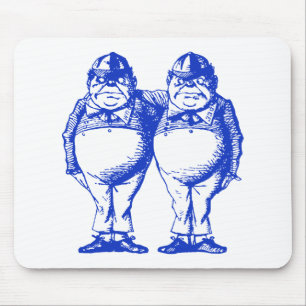 Mousepad Tweedle Dee e Tweedle o azul coberto Dum