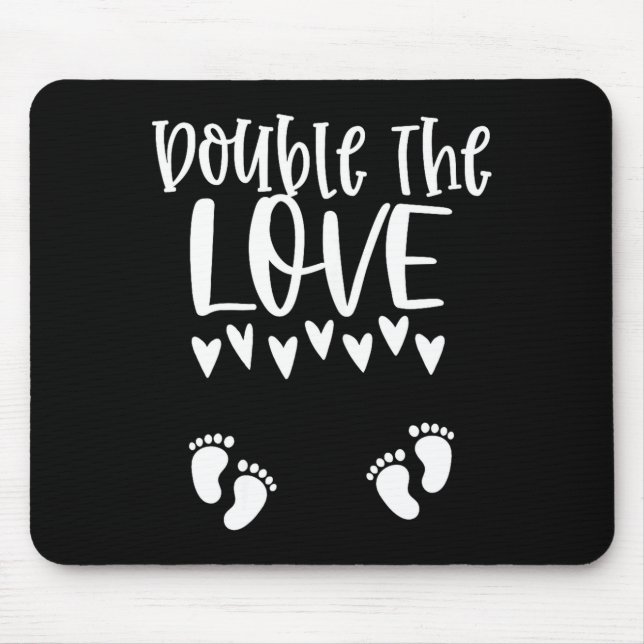 Mousepad Twin Pregnancy Valentines Day Pregnant Mom Baby An (Frente)