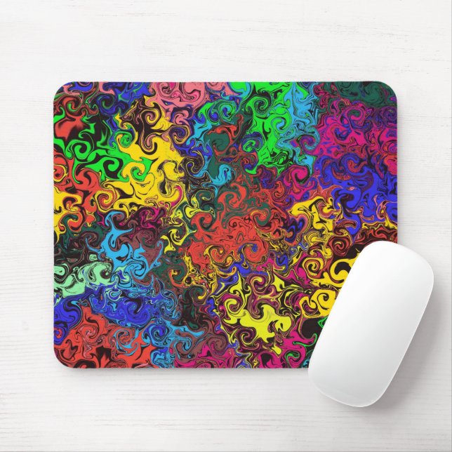 Mousepad Twirlers coloridos abstrato / (Com mouse)