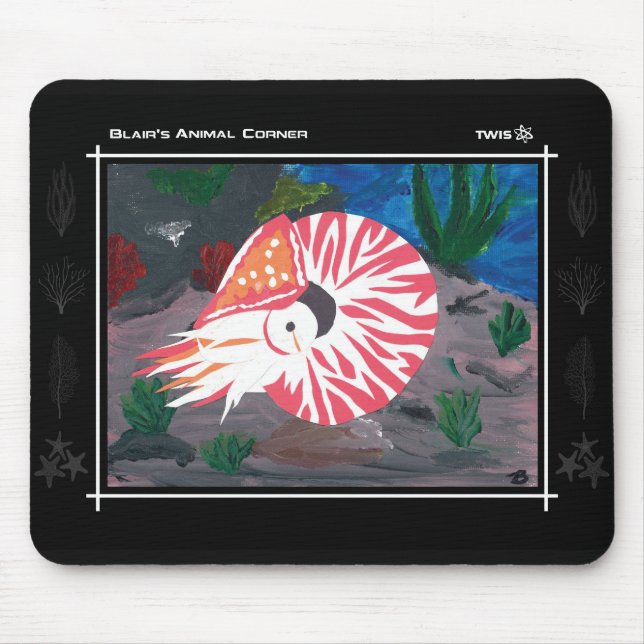Mousepad TWIS Mousepad: O nautilus de canto animal de Blair (Frente)