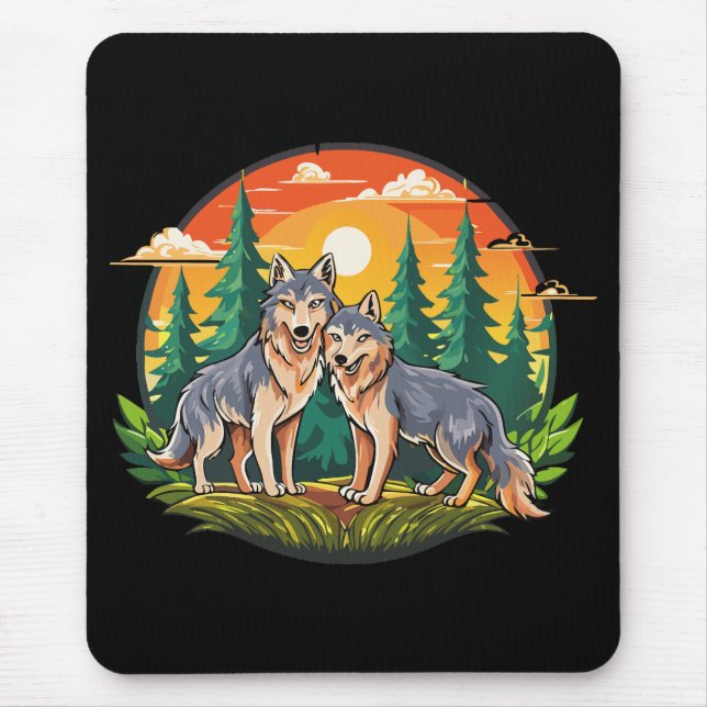 Mousepad Two wolves (Frente)