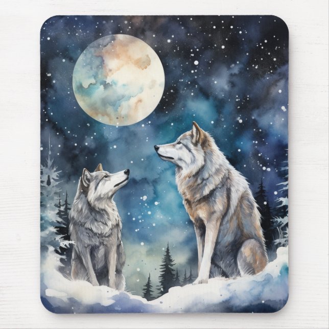 Mousepad Two Wolves in Winter (Frente)
