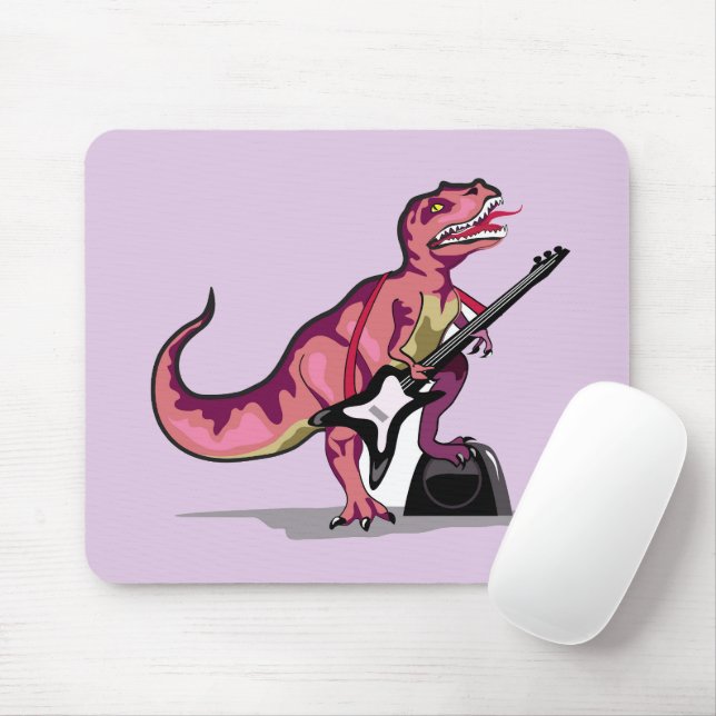 Mousepad Tyrannosaurus Rex Tocando Violão. (Com mouse)