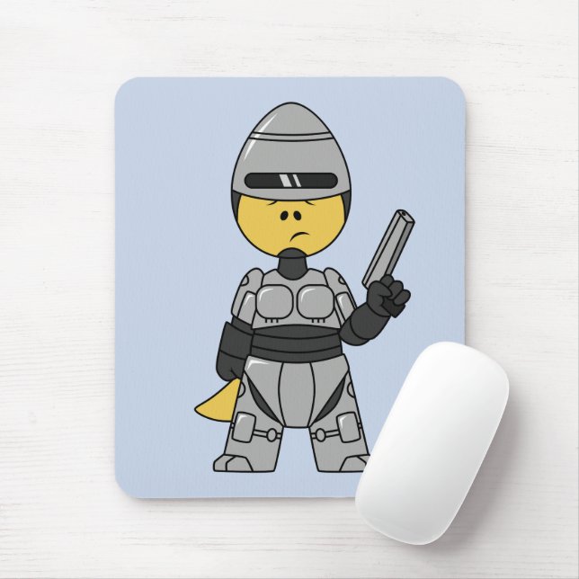 Mousepad Tyrannosaurus Rex Vestido Como Robocop. (Com mouse)