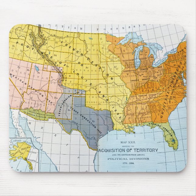 MOUSEPAD U.S. MAPA, 1776-1884 (Frente)