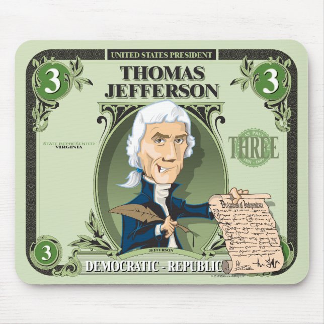 Mousepad U.S. Presidentes Mousepad: #3 Thomas Jefferson (Frente)