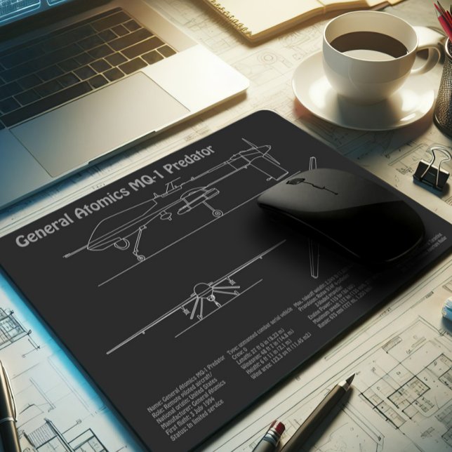 Mousepad UAV do Predador MQ-1 - PD de Bluetoprint do Avião (Criador carregado)