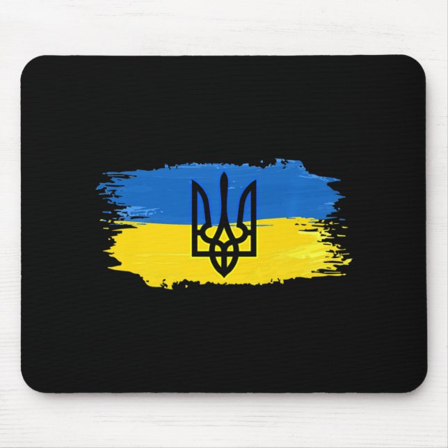 Mousepad Ucrânia: Bandeira Apoiando Orgulho Ucraniano (Frente)