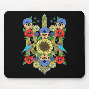 Mousepad Ucrânia Birds Sunflower Trysub Vintage Ucraniano V