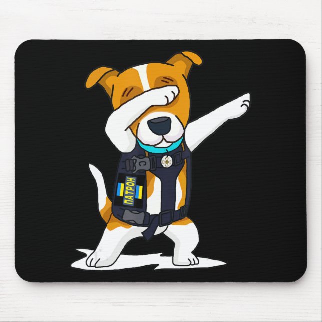 Mousepad Ucrânia: Forças Armadas Dabbing Dog Patron Jack Ru (Frente)