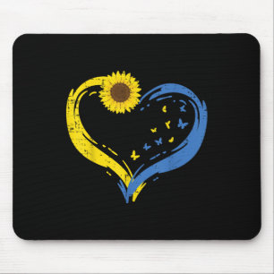 Mousepad Ucrânia Heart Sunflower Butterfly Ucraniana