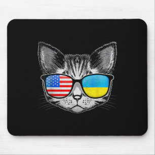 Mousepad Ucrânia Sinalizador Americano Raízes Cat Ucraniano