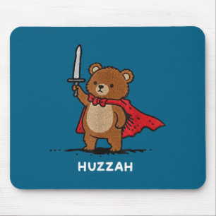 Mousepad Uhu Cavaleiro Urso Citação Engraçada Espada Meme