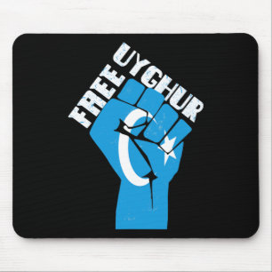 Mousepad Uigur Livre Resiste À Resistência Com Bandeira Uig