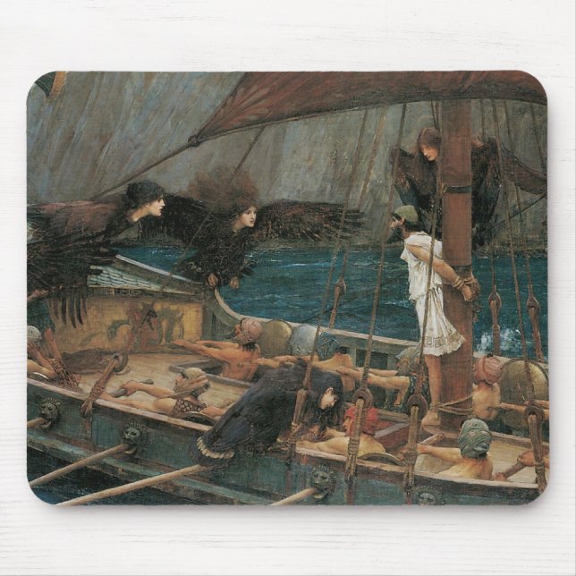 Mousepad Ulisses e as Sirens por John William Waterhouse (Frente)