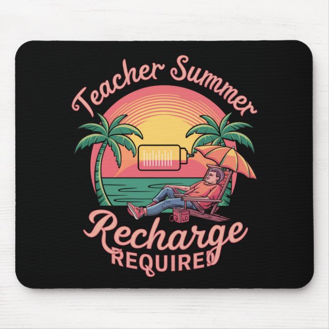 Mousepad Último Dia de Escola Necessário Recarregamento de  (Frente)