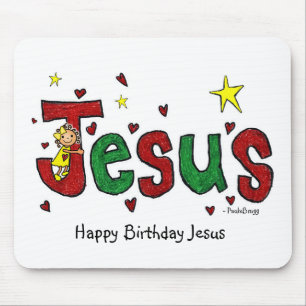 Mousepad Um abraço de Jesus do feliz aniversario de pouco