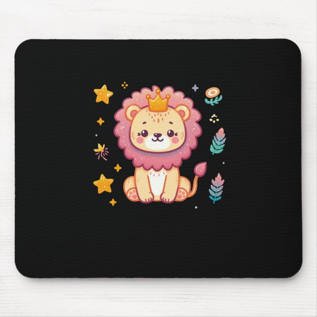 Mousepad Um adesivo de leão bonito (Frente)