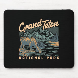 Mousepad Um Alce No Parque Nacional Grand Teton Vintage Cam