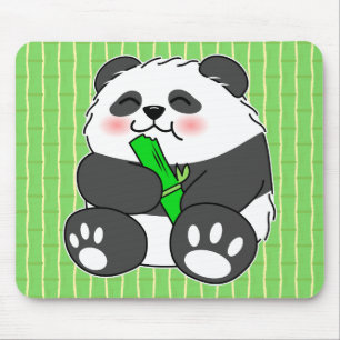 Mousepad Um Bebê Bonito Comendo Bambu Stalk