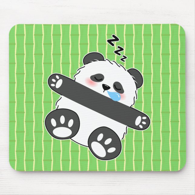 Mousepad Um Bebê Panda Fofo Dormindo Tranquilamente (Frente)