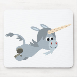Mousepad Um Belo Cartoon Unicórnio Em Um Bloco De Mãos R