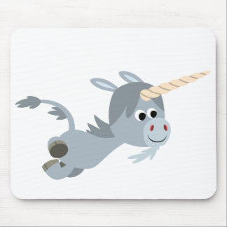 Mousepad Um Belo Cartoon Unicórnio Em Um Bloco De Mãos Rápi