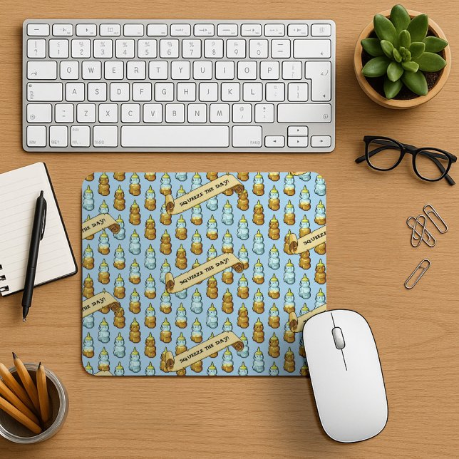 Mousepad Um Belo Urso De Mel Aperta O Dia! trabalho de arte (Criador carregado)