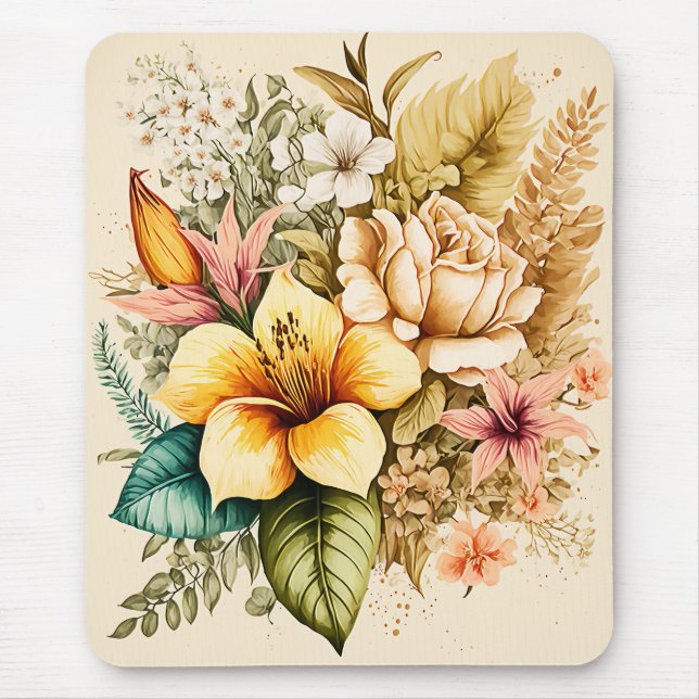 Mousepad Um Buquê De Pacote De Flor Amarelo Para Os Seus Di (Frente)