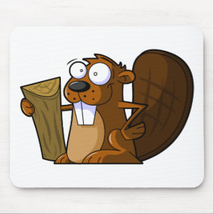 Mousepad Um caráter bonito do castor dos desenhos animados