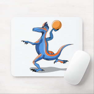 Mousepad Um Cartoon Iguanodon Jogando Basquete.