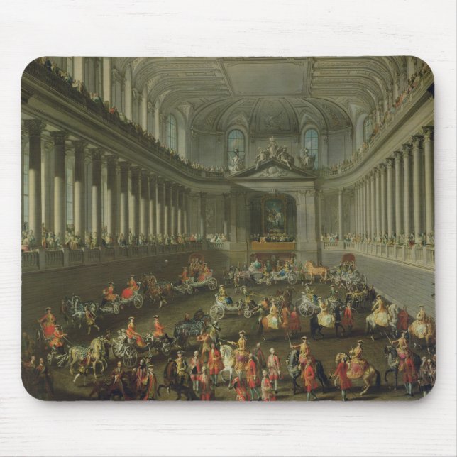 Mousepad Um Cavalcade na escola de equitação do inverno (Frente)