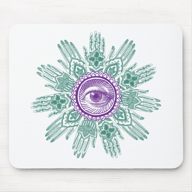 Mousepad Um círculo das mãos e de um olho (Frente)