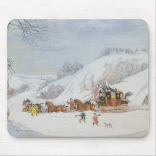 Mousepad Um correio na neve profunda