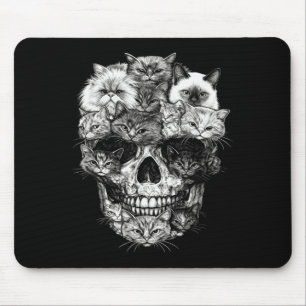 Mousepad Um Crânio Mas Seu Gato Gatito Esqueleto Dia das Br