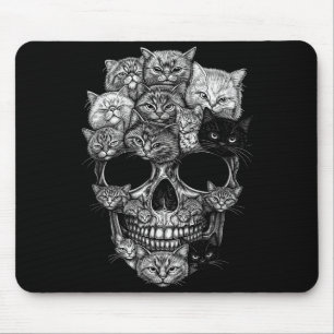 Mousepad Um crânio mas seus gatos Kitty esqueleto Halloween