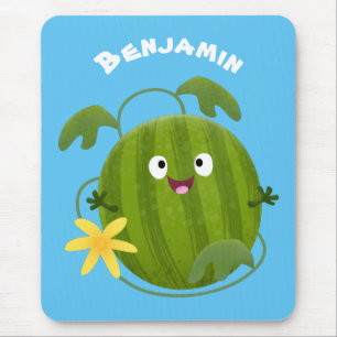 Mousepad Um desenho animado de melancia feliz e bonito