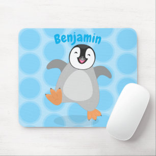 Mousepad Um desenho animado de pintinho de pinguim feliz e