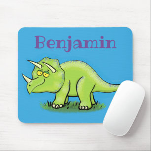 Mousepad Um desenho animado de triceratops dinossauros, ver