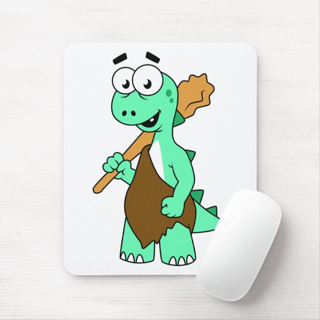 Mousepad Um desenho animado Tyrannosaurus Rex Caveman. (Com mouse)