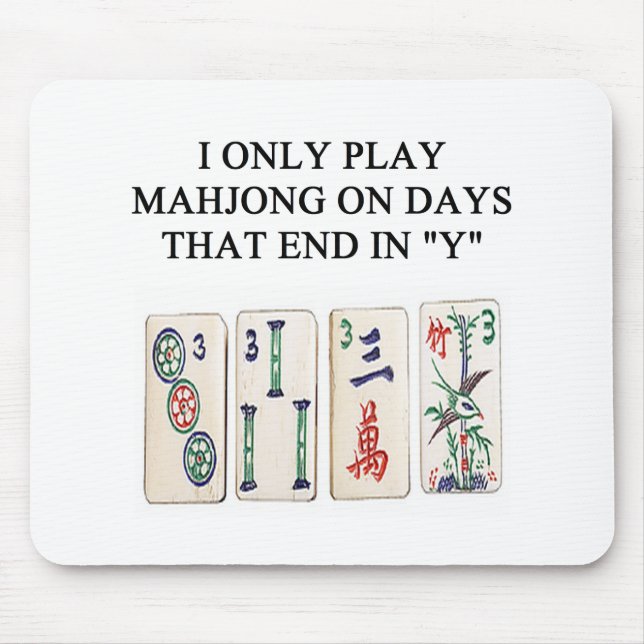Mousepad um design engraçado do mahjong (Frente)