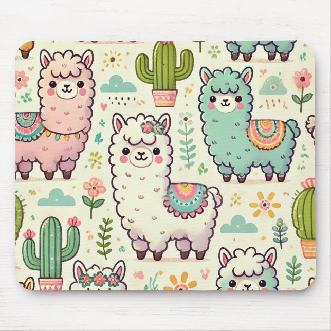 Mousepad Um dia com Alpacas: 🎨 de proteção do mouse (Frente)