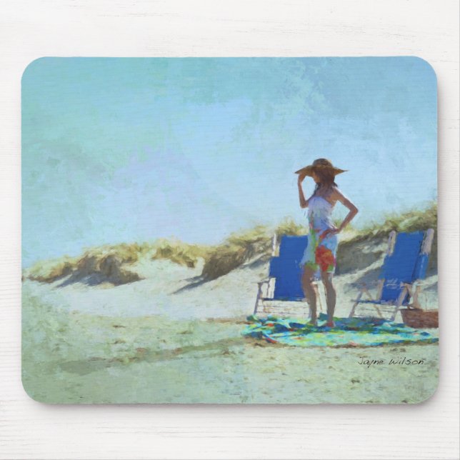 Mousepad Um dia no Pad do Mouse na Praia (Frente)