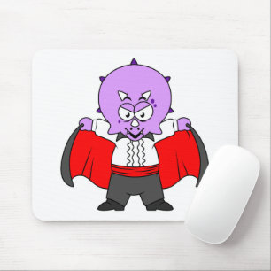 Mousepad Um Dinossauro Ceratops Vestiu Como Conde Drácula.