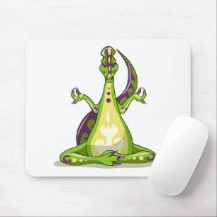 Mousepad Um Dinossauro Iguanodon Fazendo Yoga.