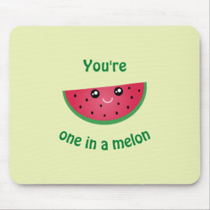 Mousepad Um em uma melancia bonito engraçada de Kawaii do