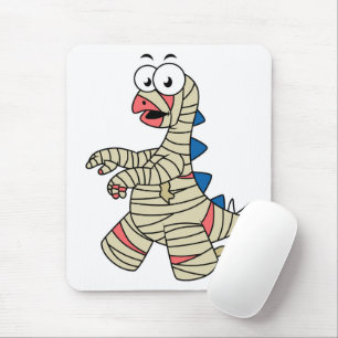 Mousepad Um Estegossauro De Cartoon Vestiu Como Uma Mamã.