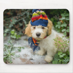 Mousepad Um filhote de cachorro doce de Cavachon em um